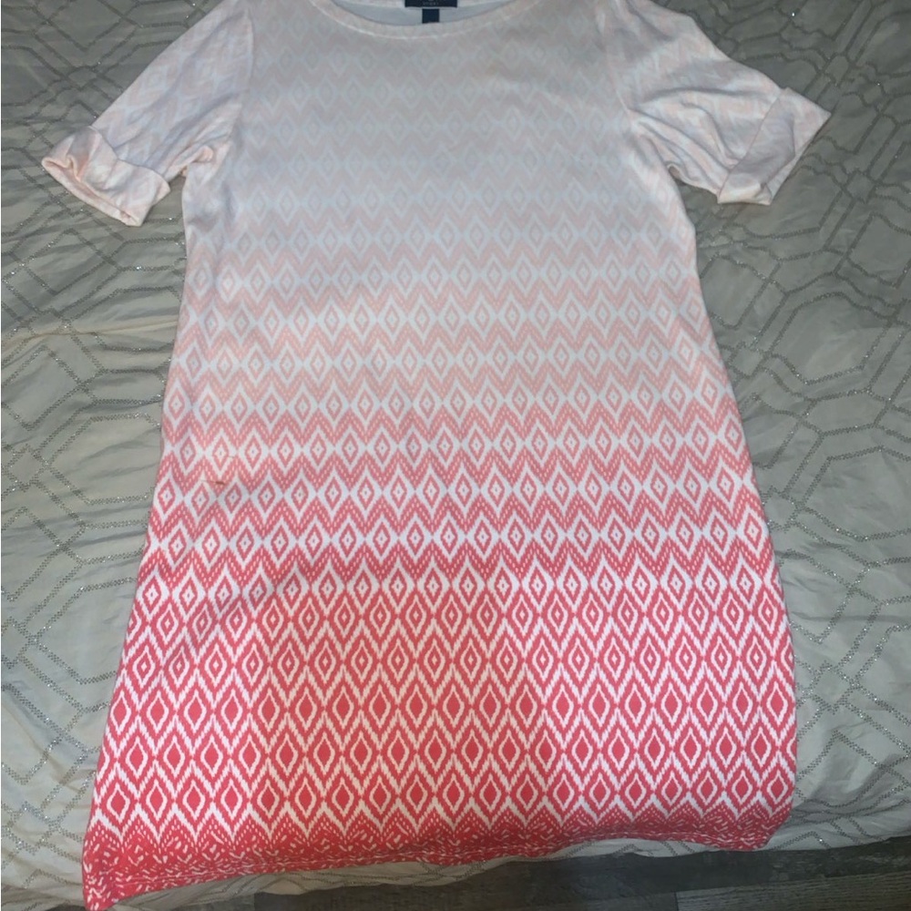 Women's Pink Ombre Diamond Print Tee Dress